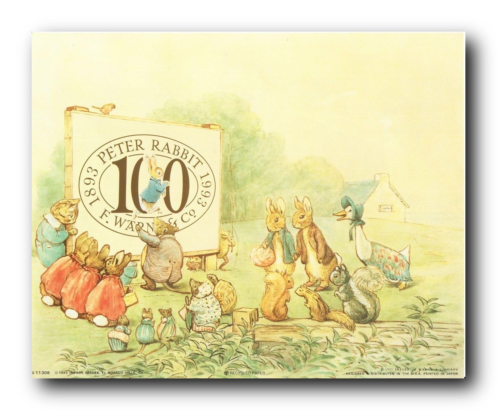 Beatrix Potter ピーターラビット　ポスター　額付き　ヴィンテージ Amazon.com: Impact Posters Gallery The Tale of Celebrating 100